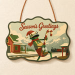 Candy cane country paint by numbers door hanger finished design