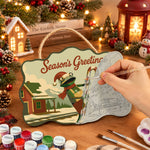 Candy cane country paint by numbers door hanger painting process