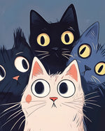 Cartoon cat trio cross stitch kit for beginners