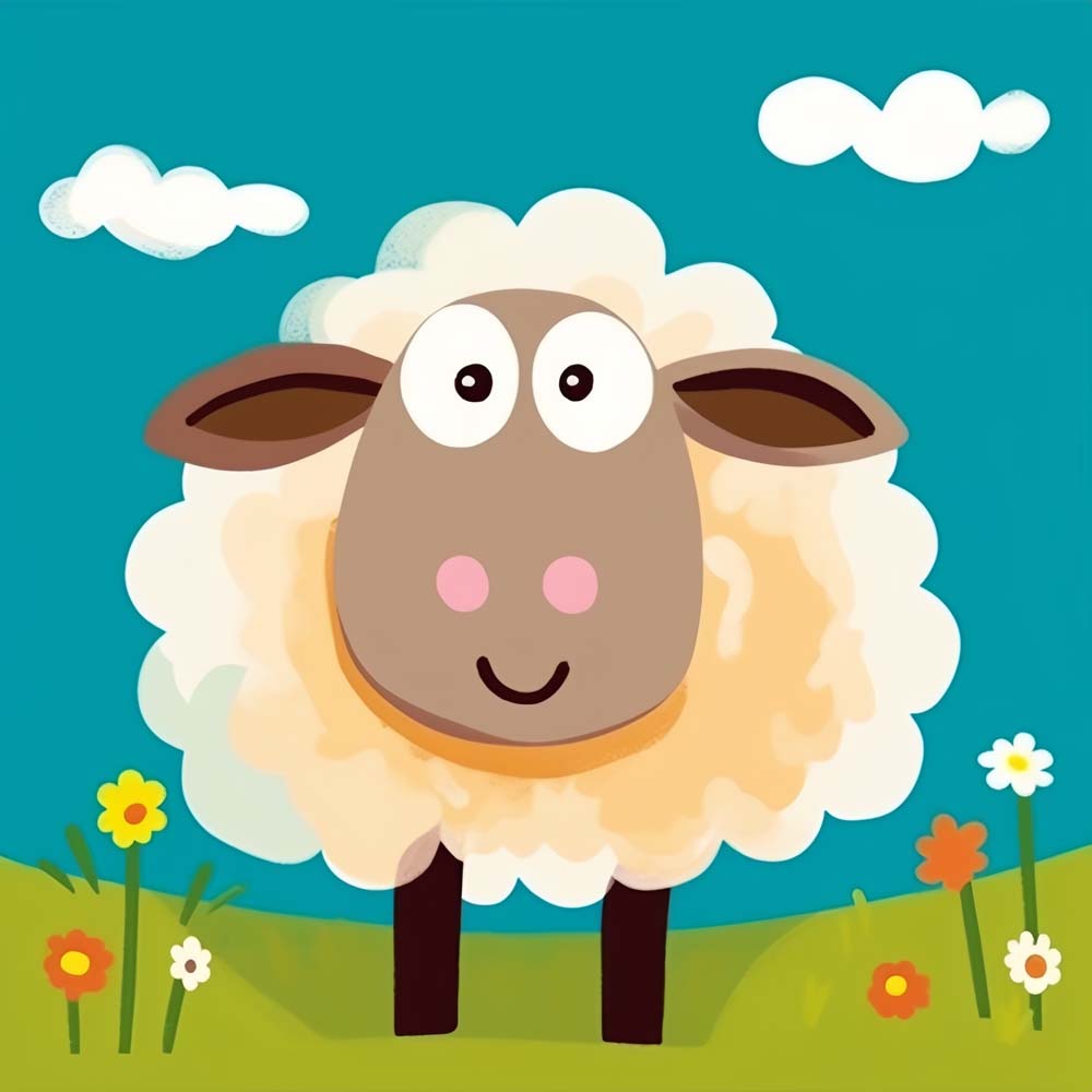 Cartoon farm sheep cross stitch kit for beginners
