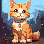 Cartoon orange kitten cross stitch kit for beginners