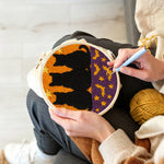 Creating handmade cats and bats punch needle artwork