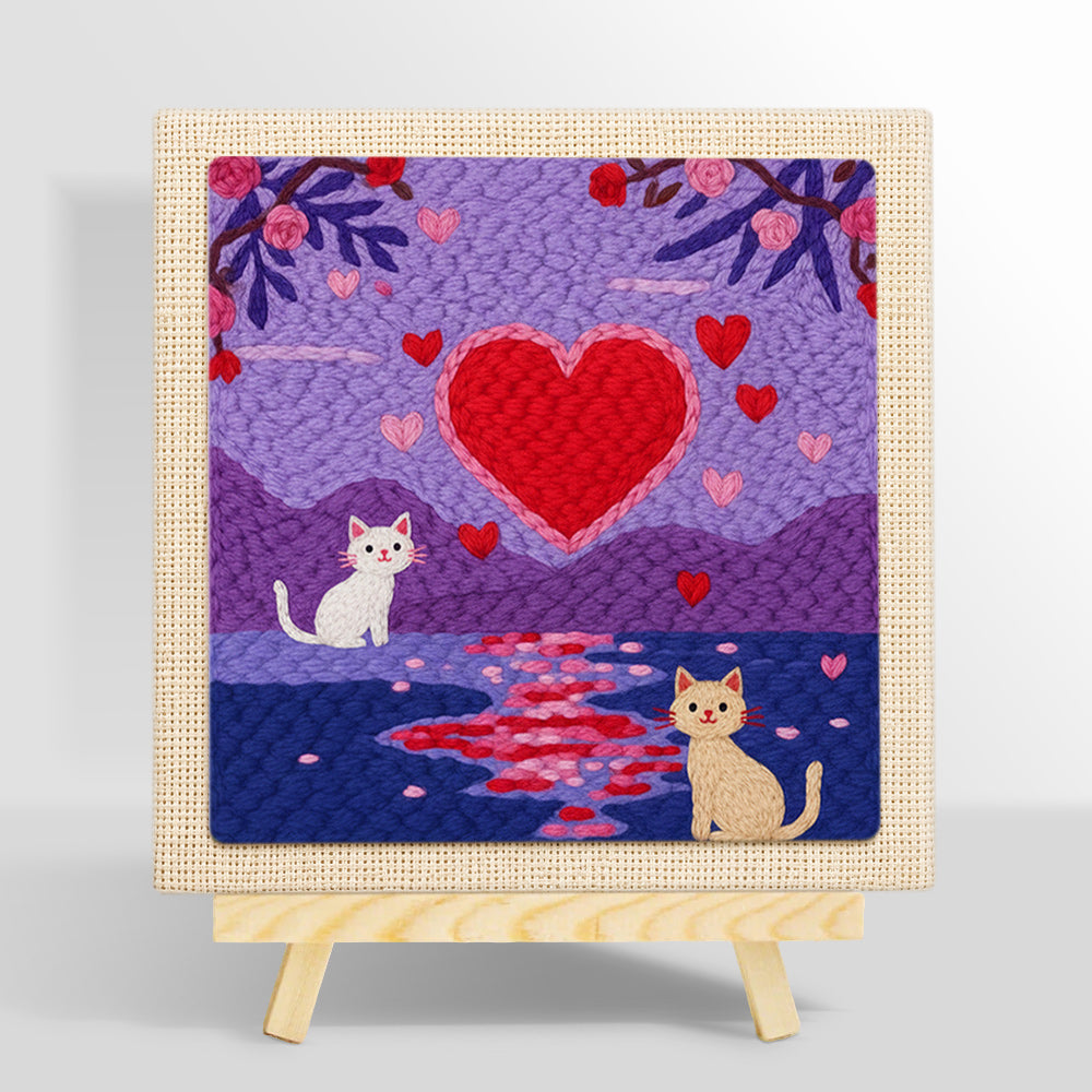 Cats by the love lake punch needle kit for beginners