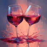Celebratory red wine toast cross stitch kit for beginners
