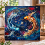 Celestial twin koi pearl diamond painting kit for beginners