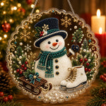 Charming christmas snowman spirit pearl diamond painting kit for beginners
