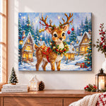 Charming holiday reindeer pearl diamond painting kit for beginners