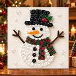 Charming snowman with scarf pearl diamond painting kit for beginners
