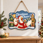 Cheerful christmas goose paint by numbers door hanger as indoor wall decor