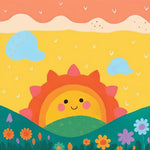 Cheerful rising sun cross stitch kit for beginners