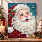 Cheerful santa portrait pearl diamond painting kit for beginners