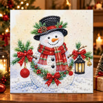 Cheerful snowman with scarf pearl diamond painting kit for beginners