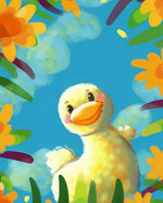 Cheerful spring duck cross stitch kit for beginners