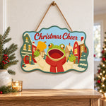 Cheerful town frog paint by numbers door hanger as indoor wall decor