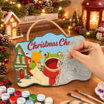 Cheerful town frog paint by numbers door hanger painting process