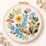 Cheerful wild blossoms embroidery kit
