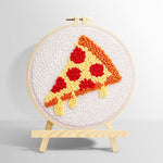 Cheesy pizza slice punch needle kit for beginners