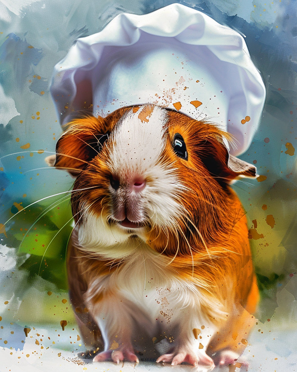 Chef guinea pig art cross stitch kit for beginners