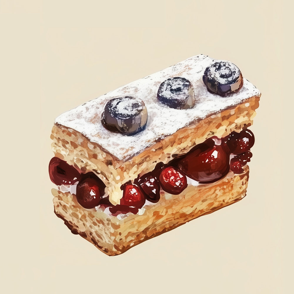 Cherry slice cake cross stitch kit for beginners