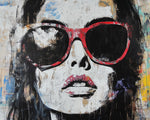 Chic sunglass portrait cross stitch kit for beginners