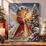 Christmas angel with glowing star pearl diamond painting kit for beginners