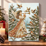Christmas angel with songbirds pearl diamond painting kit for beginners