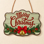 Christmas bells and bow paint by numbers door hanger finished design