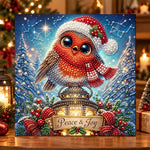 Christmas bird peace and joy pearl diamond painting kit for beginners