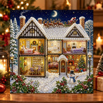 Christmas dollhouse at night pearl diamond painting kit for beginners