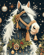 Christmas festive horse cross stitch kit for beginners