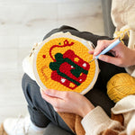 Creating handmade christmas gift box unch needle artwork