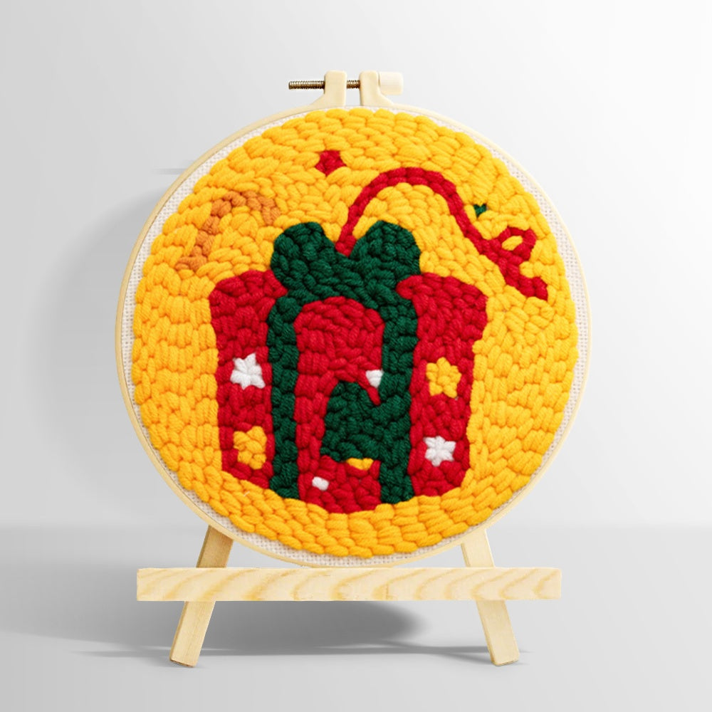 Christmas gift box punch needle kit for beginners