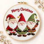 Christmas gnomes trio embroidery kit