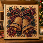 Christmas golden bells pearl diamond painting kit for beginners