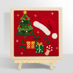 Christmas hat and gifts punch needle kit for beginners