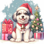 Christmas holiday puppy cross stitch kit for beginners