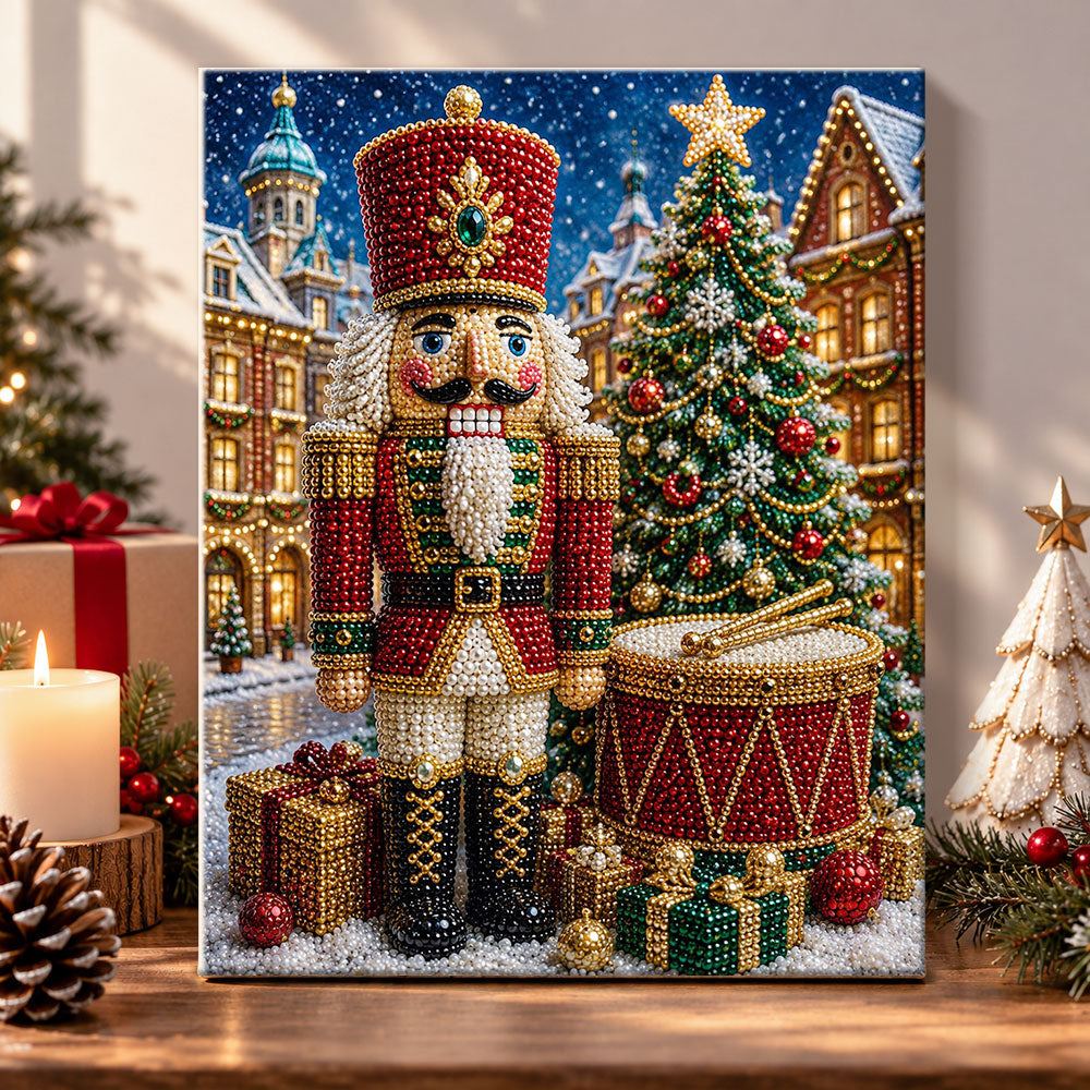 Christmas nutcracker soldier pearl diamond painting kit for beginners