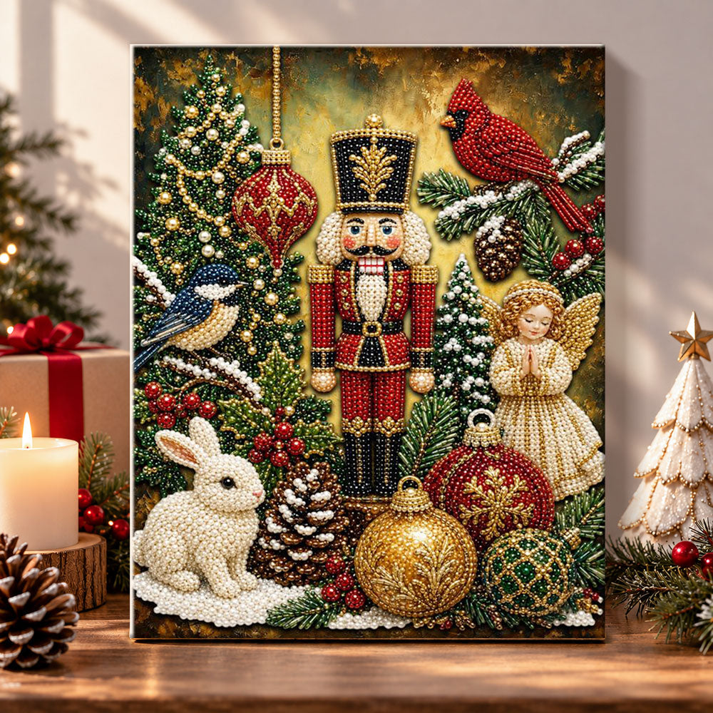 Christmas nutcracker still life pearl diamond painting kit for beginners