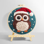 Christmas owl punch needle kit for beginners