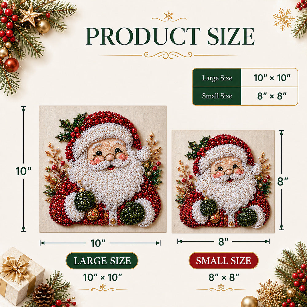 Framed Christmas pearl art available in two square sizes