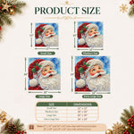 Christmas pearl diamond painting size guide with multiple square size options