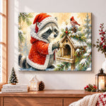 Christmas raccoon and bird pearl diamond painting kit for beginners