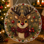 Christmas reindeer festive glow pearl diamond painting kit for beginners