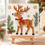 Christmas reindeer sea glass art kit finished artwork on display