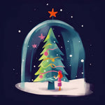 Christmas snow globe scene cross stitch kit for beginners