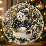 Christmas snowman holding a festive tree pearl diamond painting kit for beginners