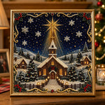 Christmas starlit church pearl diamond painting kit for beginners