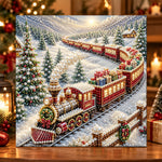 Christmas steam train pearl diamond painting kit for beginners