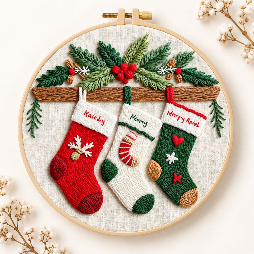 Christmas stocking decor embroidery kit