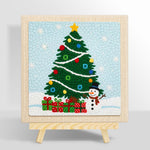 Christmas tree and snowman punch needle kit for beginners